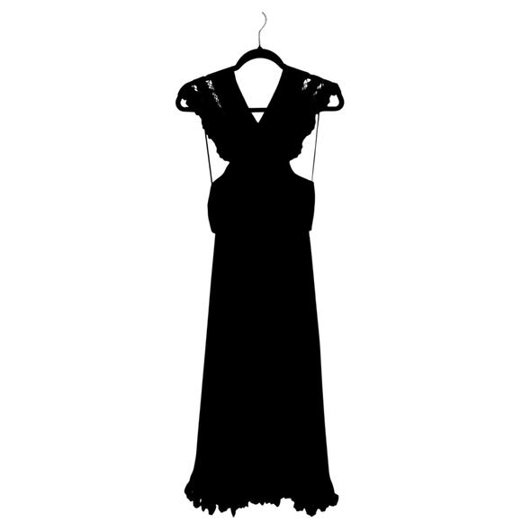 NWT Ulla Johnson Black Sleeveless Crossover Keyhole Fiora Maxi Dress Women Small - Picture 4 of 9